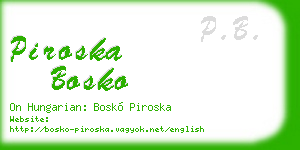 piroska bosko business card
